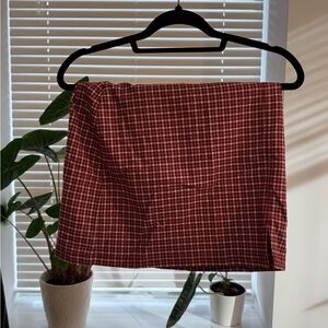 Hollister Red Checkered Mini Skirt